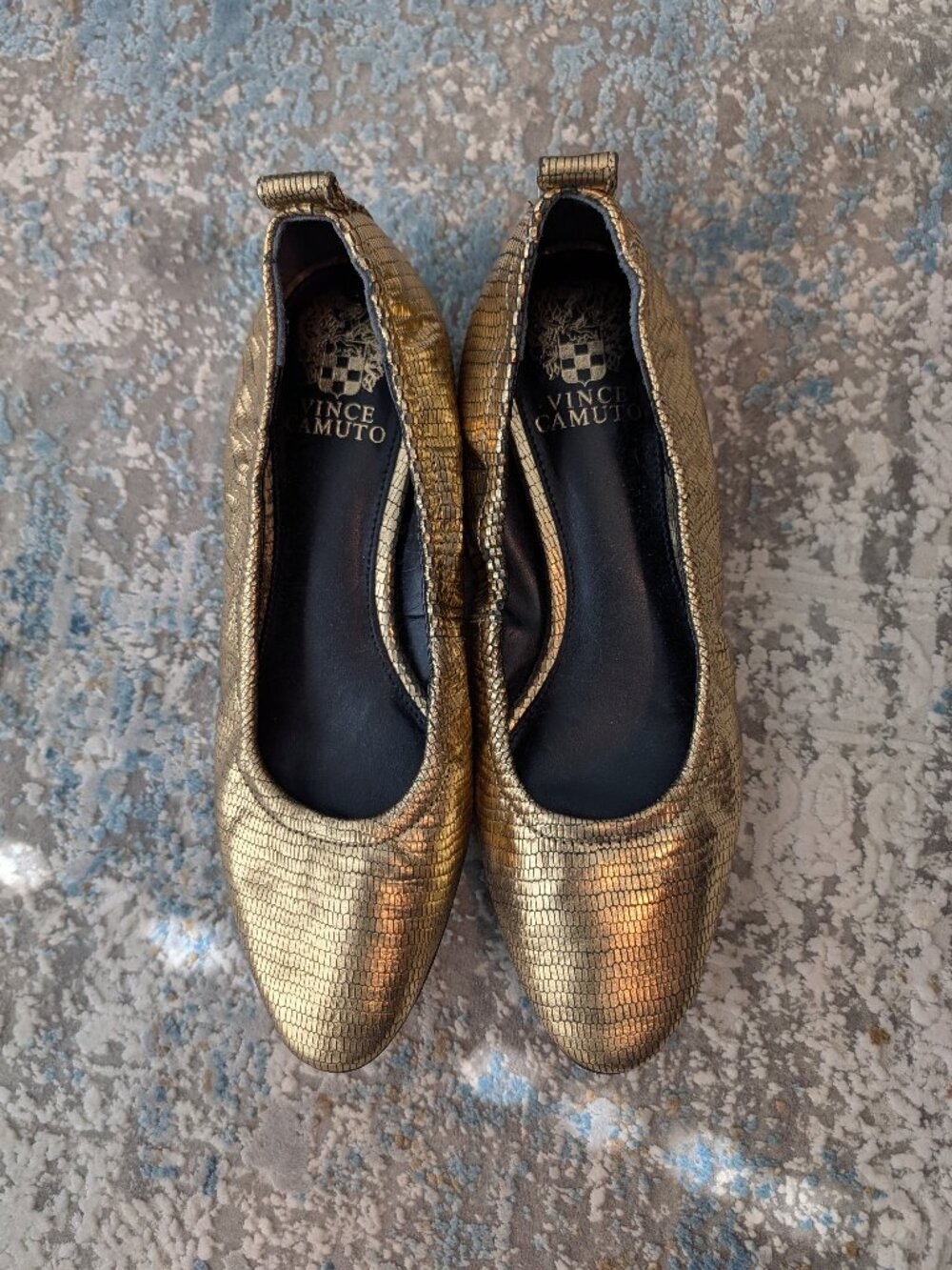 Vince Camuto gold flats, size 7M